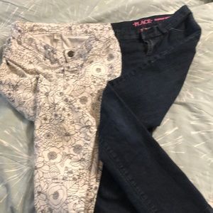Girls size 10 stretch skinny jeans 2 pair
